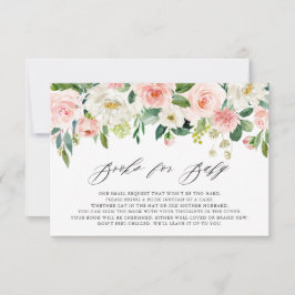 Feminine Watercolor Peach Florals Bücher für ein B Einladung