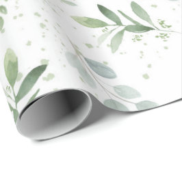 Feminine Wrapping Papier Aquarellgrün Geschenkpapier