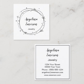 Feminine Wreath Handmade Quadratische Visitenkarte