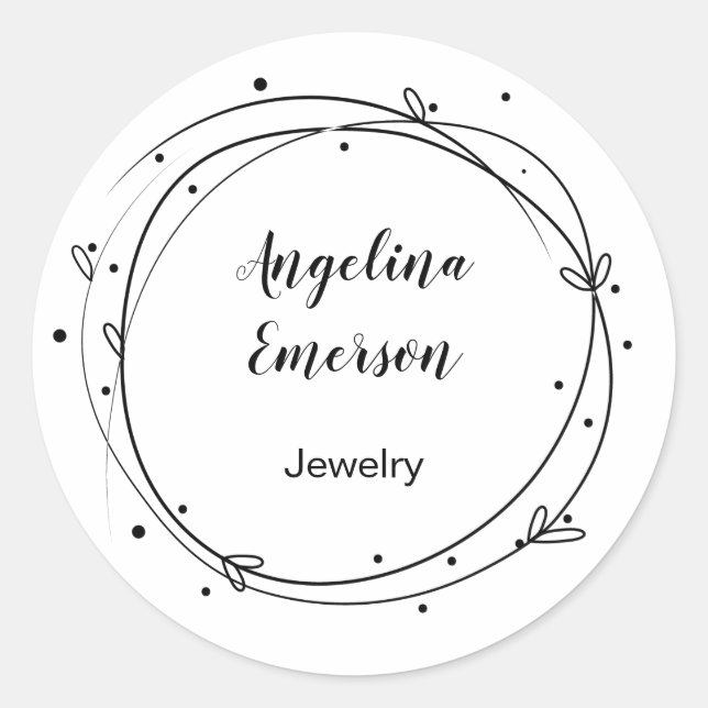 Feminine Wreath Handmade Schmuck Runder Aufkleber (Vorderseite)