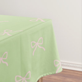 Femininer Eleganter Grün-Rosa-Schleifenmuster-Früh Tischdecke