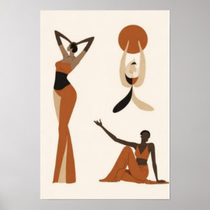 Femininer Fluss Moderne abstrakte Frauenfiguren- Poster