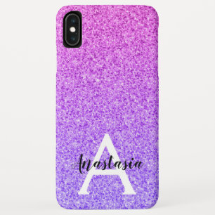 Femininer Glamour Ombre Lila Glitter Funkeln Monog Case-Mate iPhone Hülle
