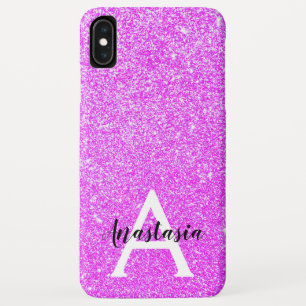 Femininer Glamour violetter Glitter Funkeln Monogr Case-Mate iPhone Hülle