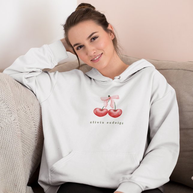 Femininer Kapuzenpullover Rot & Rosa Kirschherz-Sc Hoodie (Von Creator hochgeladen)