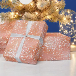 Femininer Pfirsich-Röte Weiß Glitter-Muster Geschenkpapier
