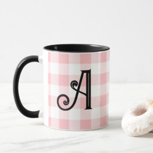 Femininer rosa und schwarzer personalisierter Mono Tasse