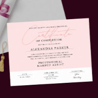 Femininer rosafarbener und weißer Zertifikatsausze