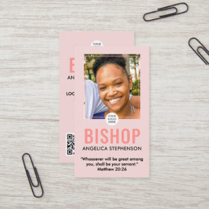 Femininer Rosé-Toner Foto QR Logo Kirche Bischof  Visitenkarte