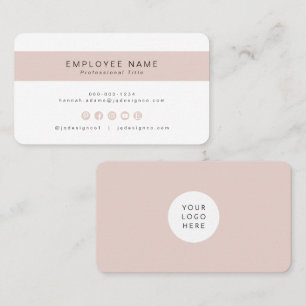 Feminines Chic Blush Rosa Kleinunternehmensmitarbe Visitenkarte