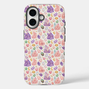 Feminines Edelstein-Nahtlosmuster iPhone 16 Hülle