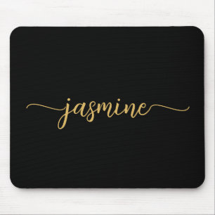 Feminines einfaches schwarzes goldenes personalisi mousepad