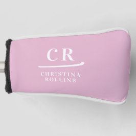 Feminines elegantes rosa personalisiertes Monogram Golf Headcover