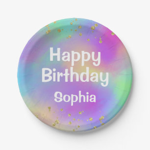 Feminines Farbiger Alles Gute zum Geburtstag Einho Pappteller