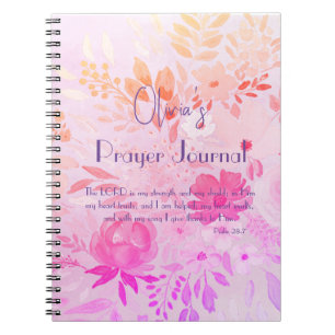 Feminines Frohliches Rosa Lila Florales Gebet Glau Notizblock