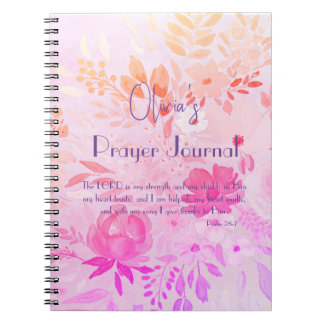Feminines Frohliches Rosa Lila Florales Gebet Glau Notizblock