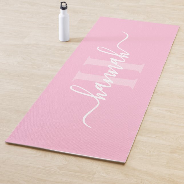 Feminines großes Monogramm-Skript Yogamatte (Von Creator hochgeladen)