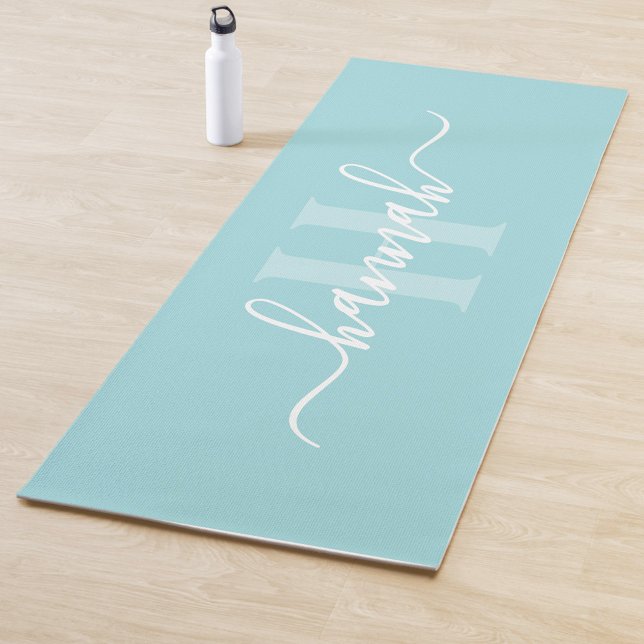Feminines großes Monogramm-Skript Yogamatte (Von Creator hochgeladen)