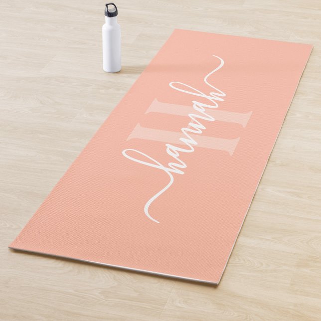 Feminines großes Monogramm-Skript Yogamatte (Von Creator hochgeladen)
