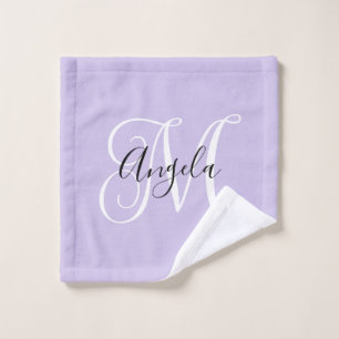 Feminines Kalligrafie-Monogramm Blasslila Waschlappen