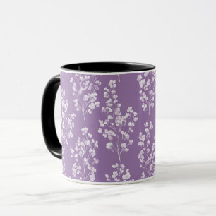 Feminines Lavendel-Flieder-Blüten-Blumenmuster Tasse