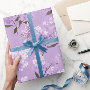 Feminines Lavendel Fliederblüten Blumenmuster Geschenkpapier