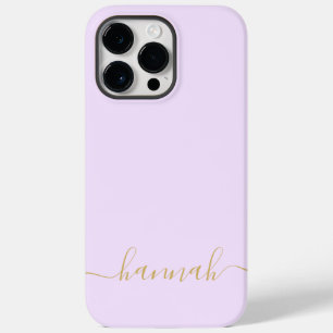 Feminines lila Monogramm modernes Skript personali Case-Mate iPhone 14 Pro Max Hülle