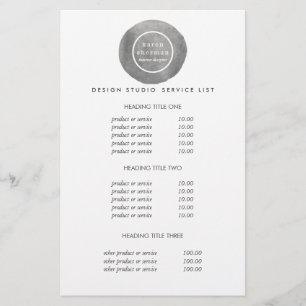 Feminines Logo grau Preise & Dienstleistungen Flyer
