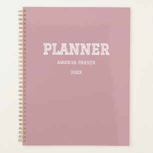 Feminines modernes, präppy personalisiertes Rosa Planer