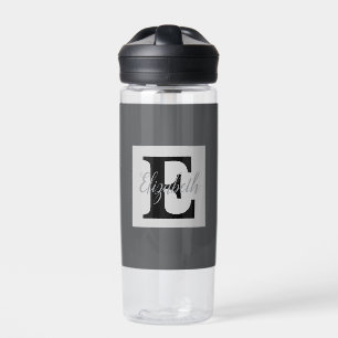 Feminines Monogramm und Name rosa lila Gepäck Trinkflasche
