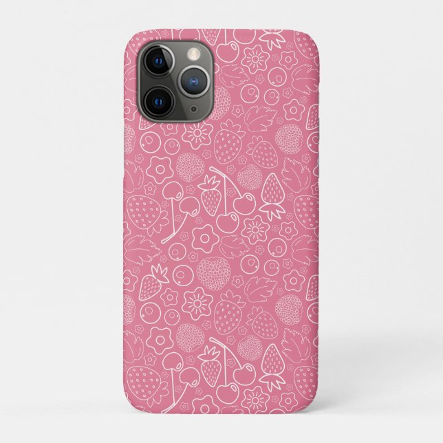 Feminines Rosa-Beeren-Erdbeer-Kirsch-Modern. Case-Mate iPhone Hülle (Rückseite)