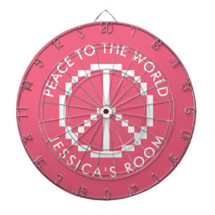 Feminines rosa benutzerdefiniertes Dartboard mit F Dartscheibe