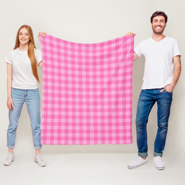 Feminines Rosa Büffel-Karo Fleecedecke (Beispiel)
