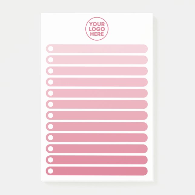 Feminines rosa Farbverlauf Business-Logo To-Do-Lis Post-it Klebezettel (Vorderseite)