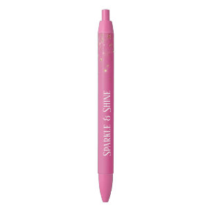 Feminines Rosa Gold Glitzer Konfetti Kugelschreiber
