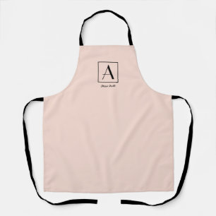 Feminines Rosa Monogramm Anfangs Skript Chic Schürze