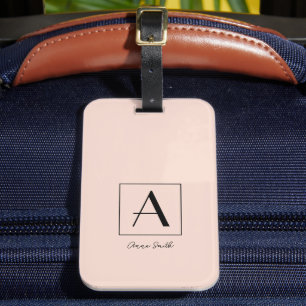 Feminines Rosa Monogramm Anfangsbuchstabe Skript C Gepäckanhänger