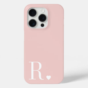 Feminines rosa weißes Monogramm Anfangsbuchstabe  Case-Mate iPhone Hülle