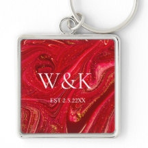 Feminines rotes Glitter-Monogramm Anfangsbuchstabe