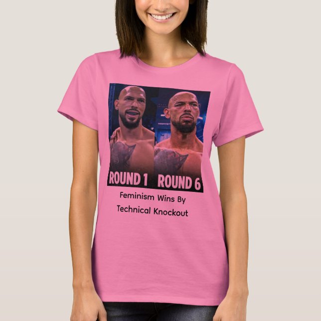 Feminism Wins By Technical Knockout T-Shirt (Vorderseite)