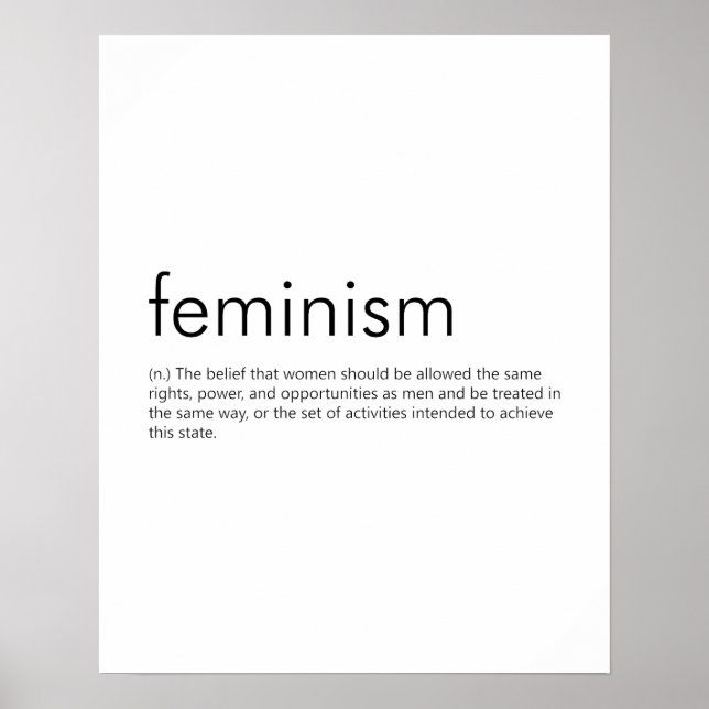 Feminismus (Definition) - Feministisches Wort Poster (Vorne)