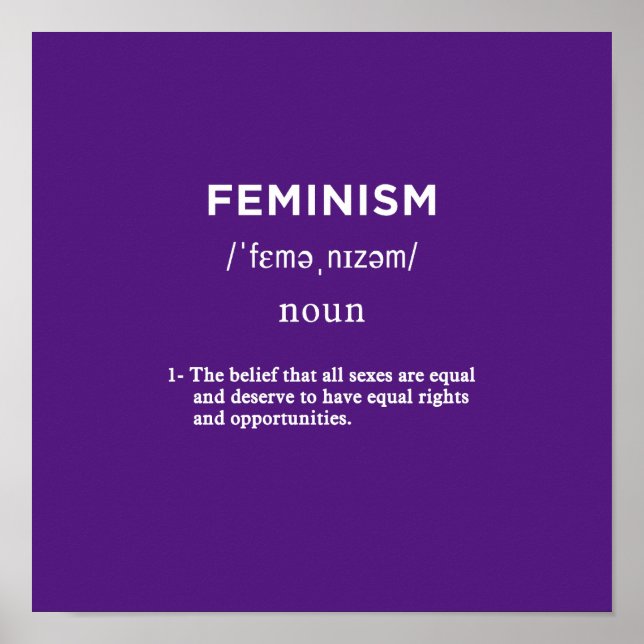 Feminismus-Definition-Quadrat Poster (Vorne)