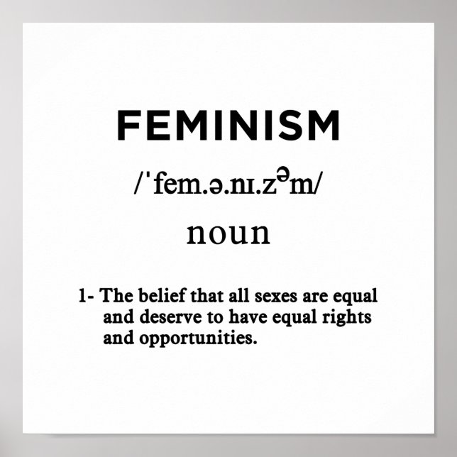 Feminismus-Definition-Quadrat Poster (Vorne)