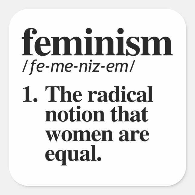 Feminismus Definition Quadratischer Aufkleber (Vorderseite)