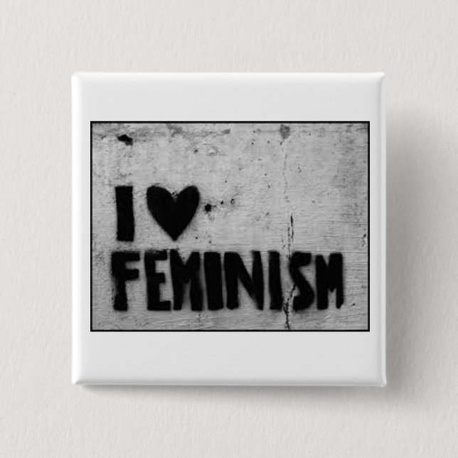 Feminismus der Liebe I Button (Vorderseite)