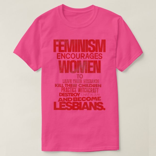 Feminismus fördert Frauen T-Shirt (Design vorne)