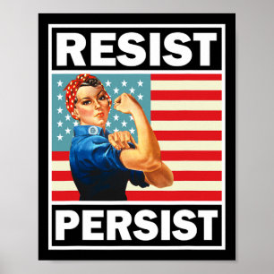 Feminismus Frauengeschenke Resist Persist Poster