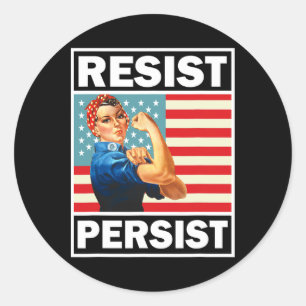 Feminismus Frauengeschenke Resist Persist Runder Aufkleber