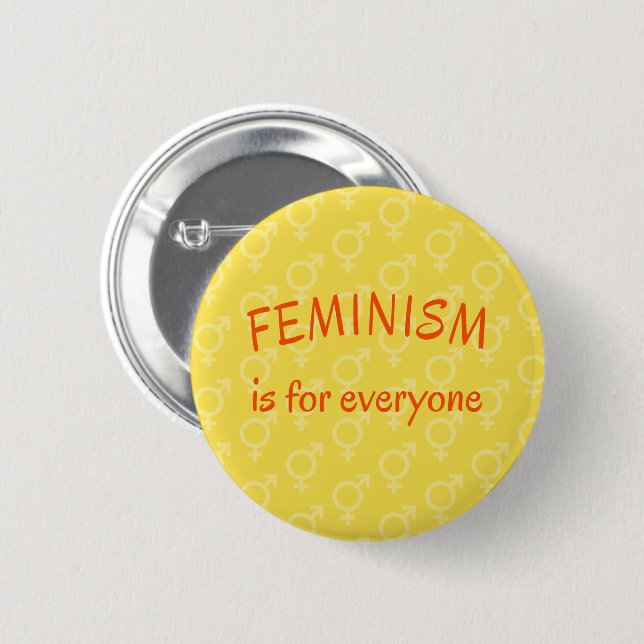 Feminismus für jeden hellgelb button (Vorne & Hinten)