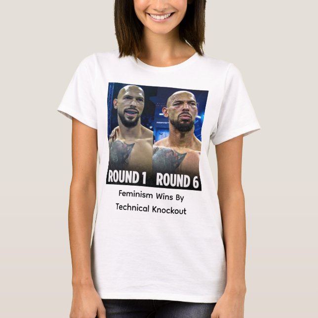 Feminismus gewinnt durch technischen K.O. T-Shirt (Vorderseite)